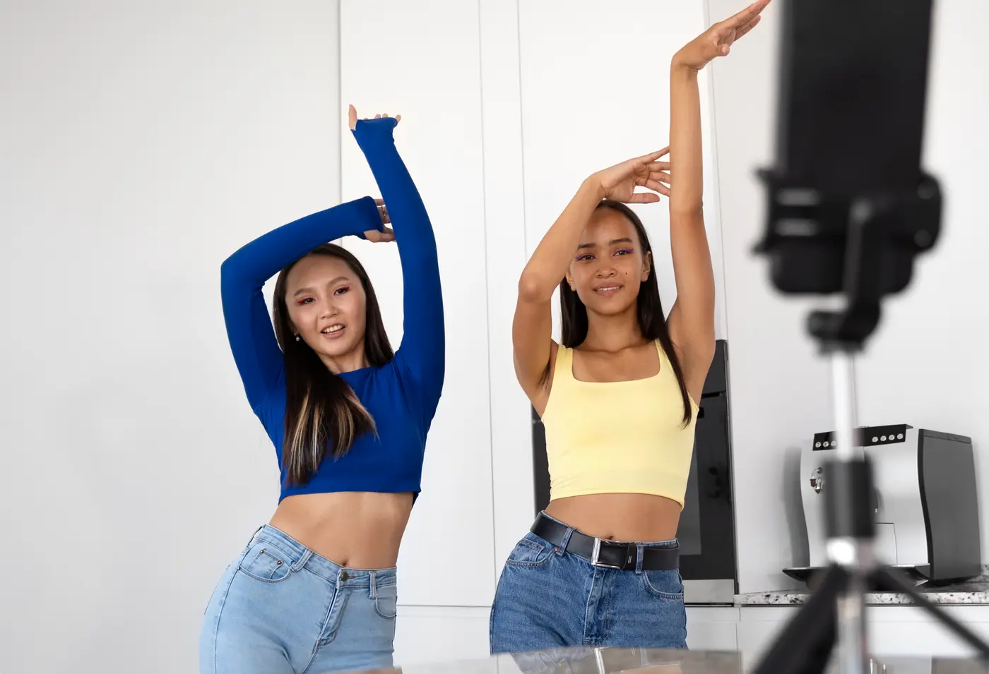 A social media influencer filming content for her audience